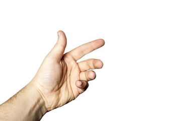 Hand isolated on white background