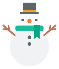 Funny snowman in hat