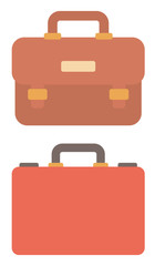 Suitcase and leather briefcase.