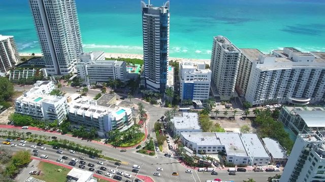 Aerial drone video of La Gorce Palace Miami Beach