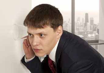 Businessman spying
