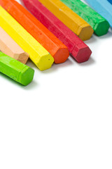 Spectrum of colorful crayons