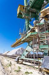 Fototapeta premium warehouse production in quarry blue clay