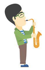 Man playing saxophone.