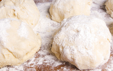 dough on a wooden Board