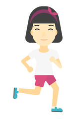 Sportive woman jogging.