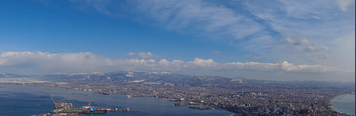 Naklejka premium Hakodate, Hokkaido, Japan Panorama