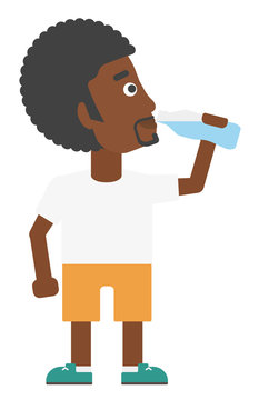 Man drinking water.