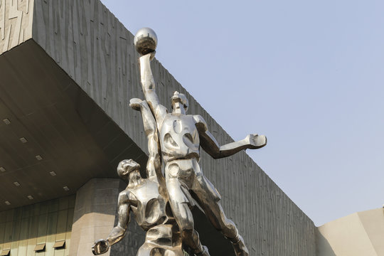 the sculpture in sichuan gymnasium,china
