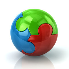 Illustration of colorful puzzle sphere