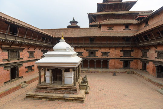 A temple in a courtyard at Patan Museum, Nepal