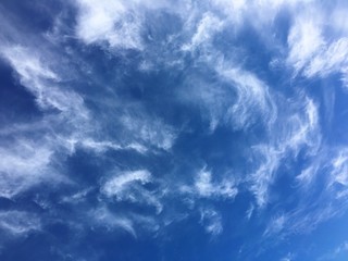 Wispy cirrus clouds