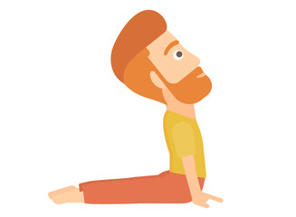 Man practicing yoga.