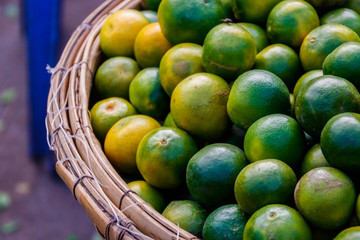 Basket of limes at the market