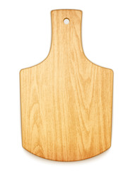 wooden cutting board on white background
