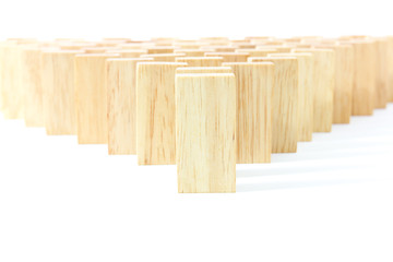 Wooden Domino in row