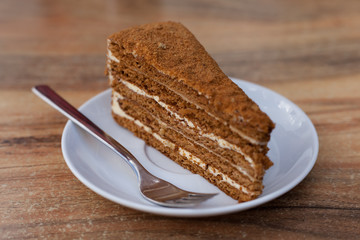 Beautiful close-up of honey cake