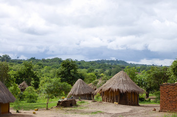 Fototapeta na wymiar African Huts - Zambia