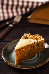 Super moist carrot cake icing cream cheese with pecans  