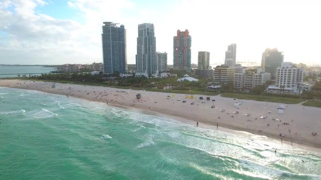 Aerial stock video of Miami Beach FL