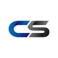 Modern Simple Initial Logo Vector Blue Grey cs