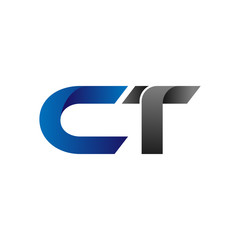 Modern Simple Initial Logo Vector Blue Grey ct