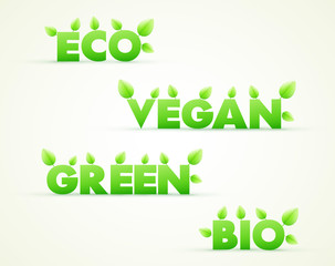 eco and bio green labels