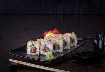 sushi, rolls, food