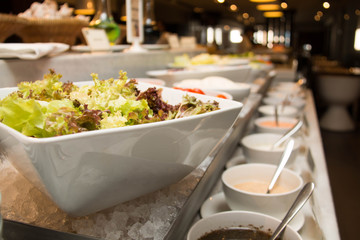 buffet fresh vegetable on salad bar