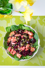 Beautiful Spring Salad with Beet and Pear