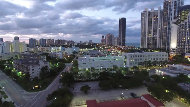 Aerial video of shopping centers in Sunny Isles Beach FL