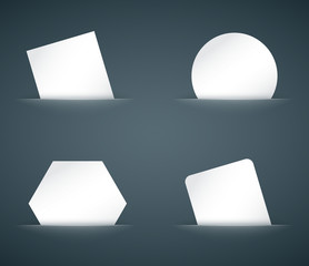 Fototapeta na wymiar paper cards with different shape set