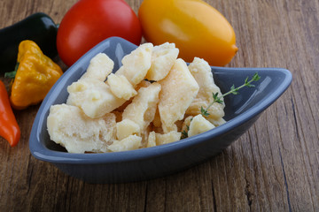 Parmesan cheese pieces