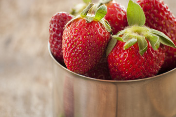 strawberries in silver cup