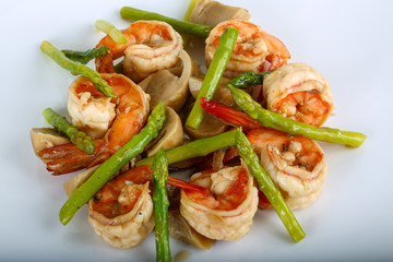 Shrimp and asparagus