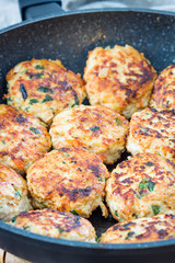 Homemade Chicken Cutlet with Spinach in Pan