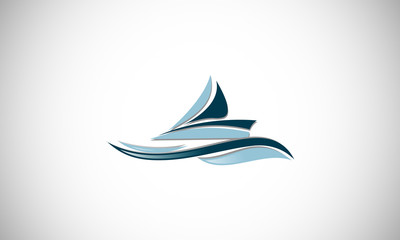 ship abstract wave company logo