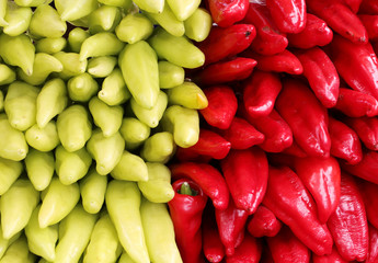 Red and green pepper.