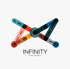 Vector infinity logo, flat colorful design