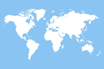 Rolgordijnen White blank world map. © mas0380