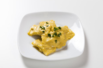 Creamy ravioli