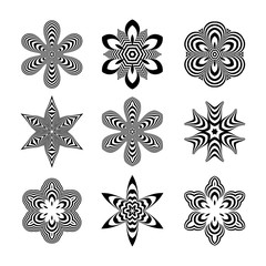 Abstract Design Elements. Optical Art. Vector illustration.