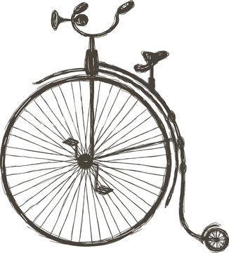 Vintage bicycle with large wheel