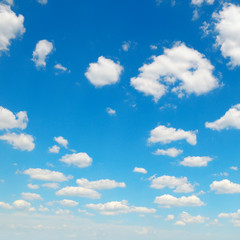 blue sky and white cumulus clouds