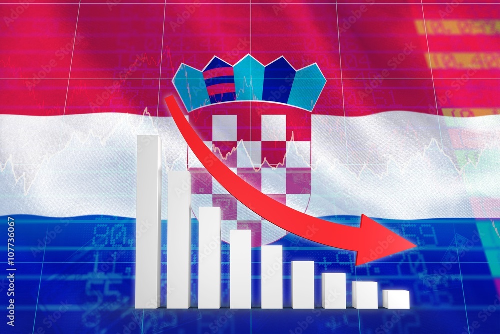 Poster composite image of red arrow and bar chart