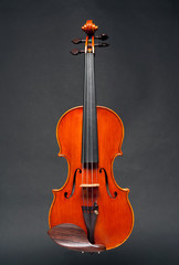 violin on a black background