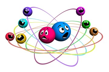 Molecule consisting of varicoloured smile