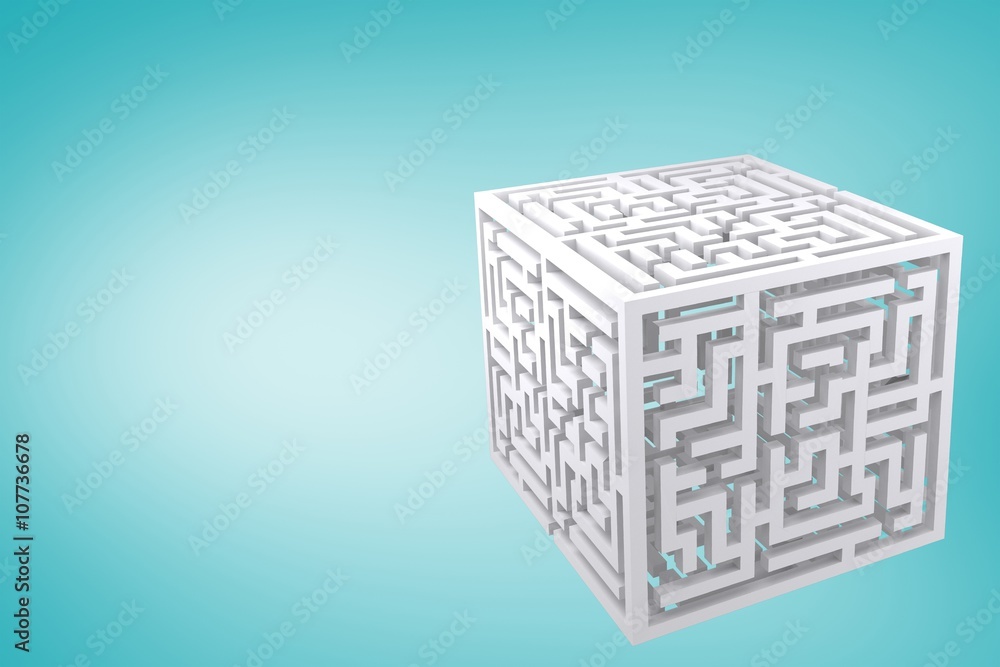 Poster composite image of maze cube