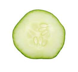 Cucumber slices isolated on white background
