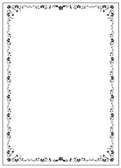 Decorative frame, border with rose